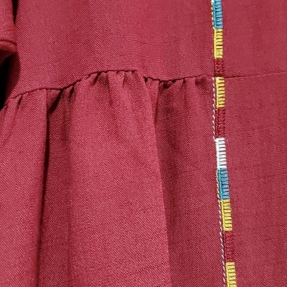 ORANGE CREEK MODEST MAROON WINE LONG DRESS COTTAGECORE SIZE MEDIUM EUC FLOWY - Picture 9 of 11